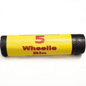 Black wheelie bin liners roll of 5