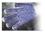 PVC Dots Coated Cotton Gloves White/Blue