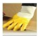Nitrile Coated Knitwrist Cotton Gloves Yellow/Beige